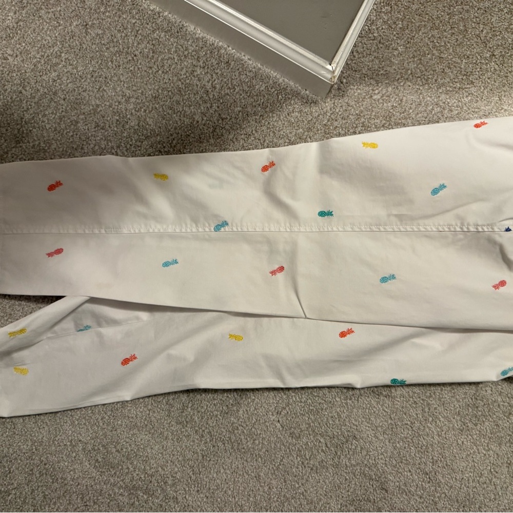 Colorful Embroidered White Pants